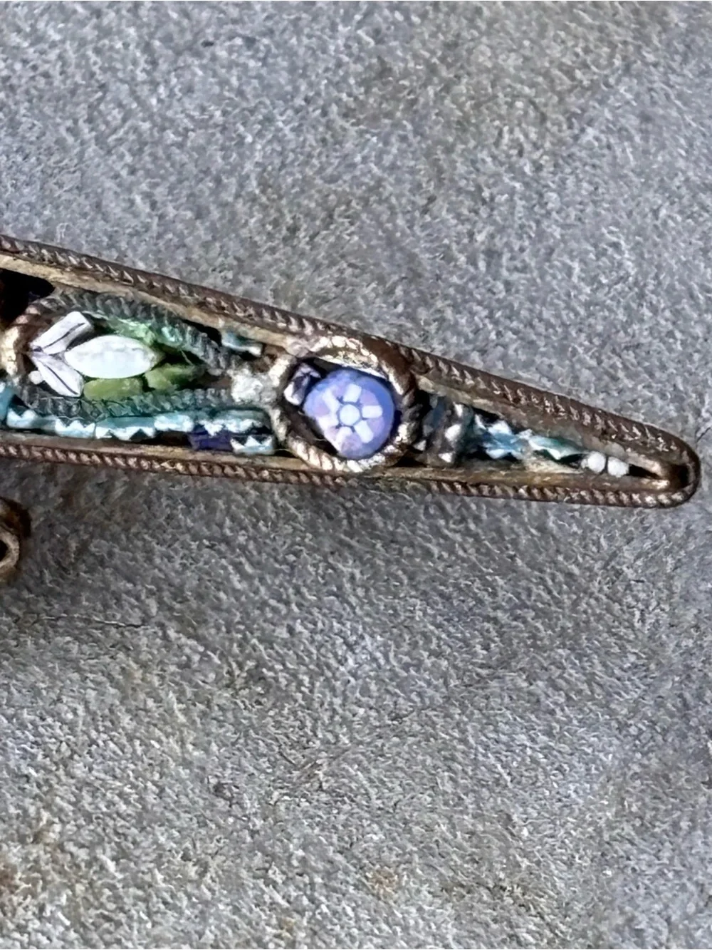 Vintage Italian Micro Mosaic Brooch Pair Floral Millefiori Art Pins Cottagecore